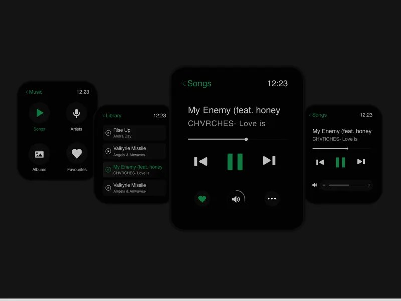 APPLE Watch Music Player UI by Shakifur Rahman Sujan on Dribbble