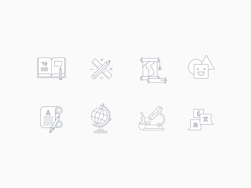 Subject Icons for School education app by ohzooo on Dribbble