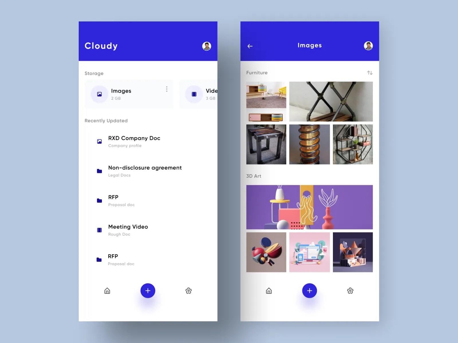Cloud Storage Mobile App UI by Zunaid Aslam on Dribbble