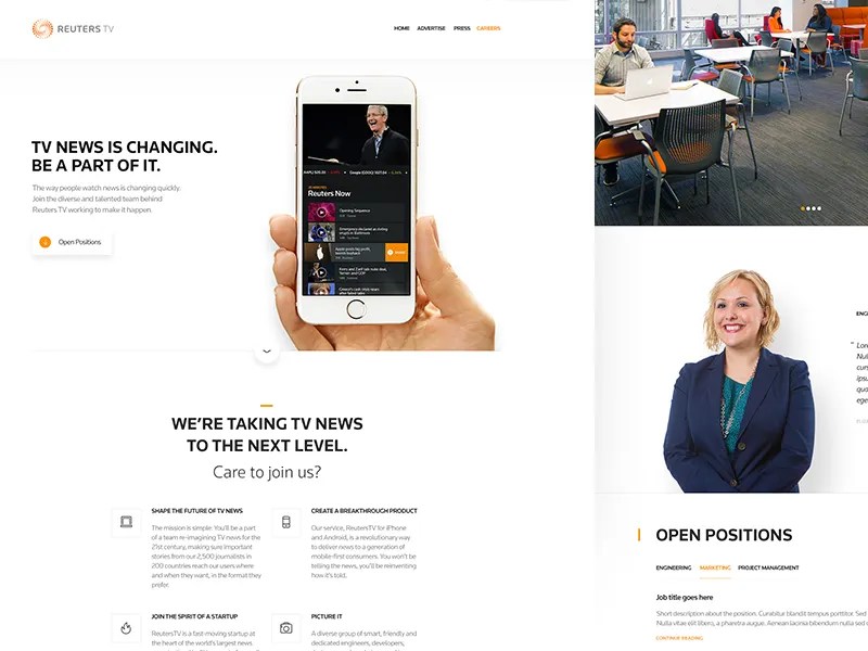 Reuters TV Careers by ueno. on Dribbble
