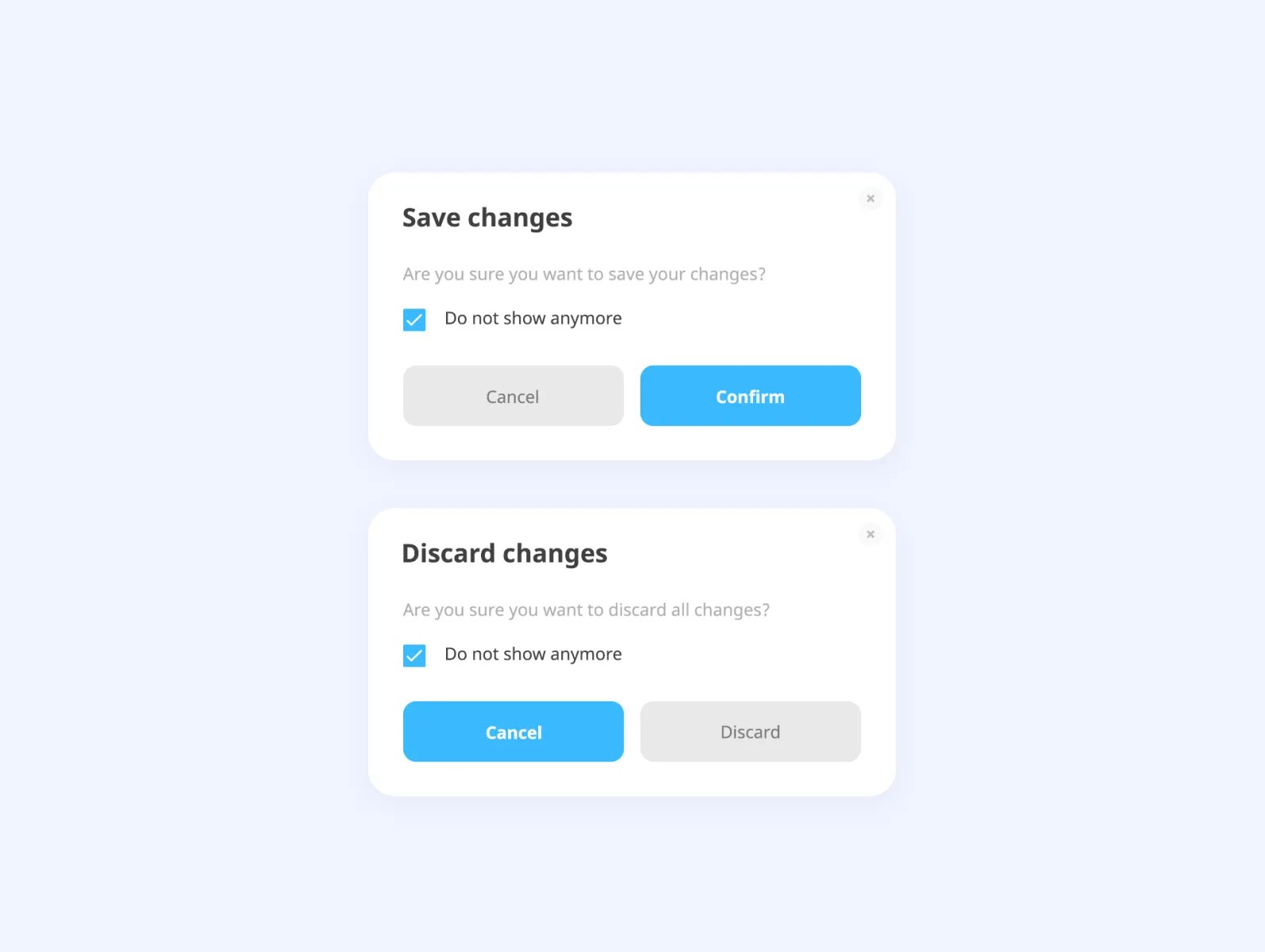 Save / Discard Changes by Justin on Dribbble