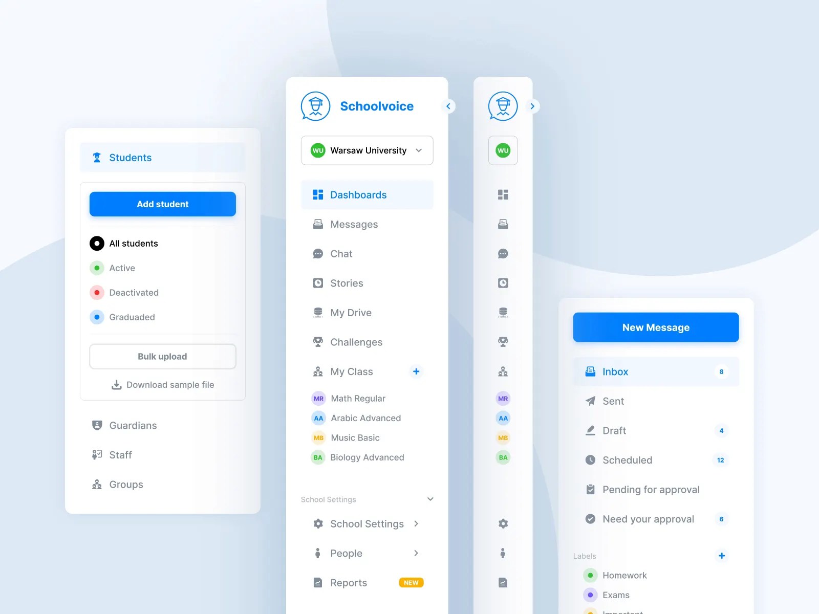 Schoolvoice sidebars by Mateusz Madura for Vision Trust on Dribbble