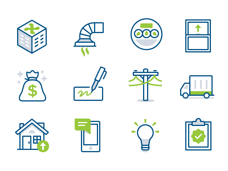 Home Energy Icon System by Zach Roszczewski on Dribbble