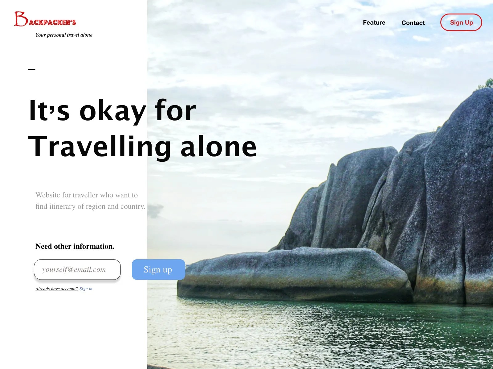 site for Backpacker by Laziruba on Dribbble