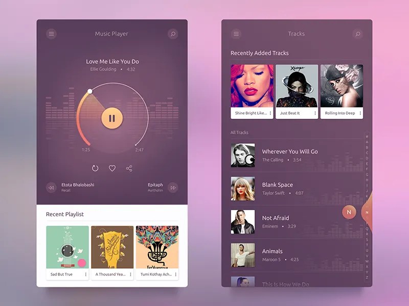 UI challenge 003 — Music Player UI Free by Kazi Mohammed Erfan on Dribbble