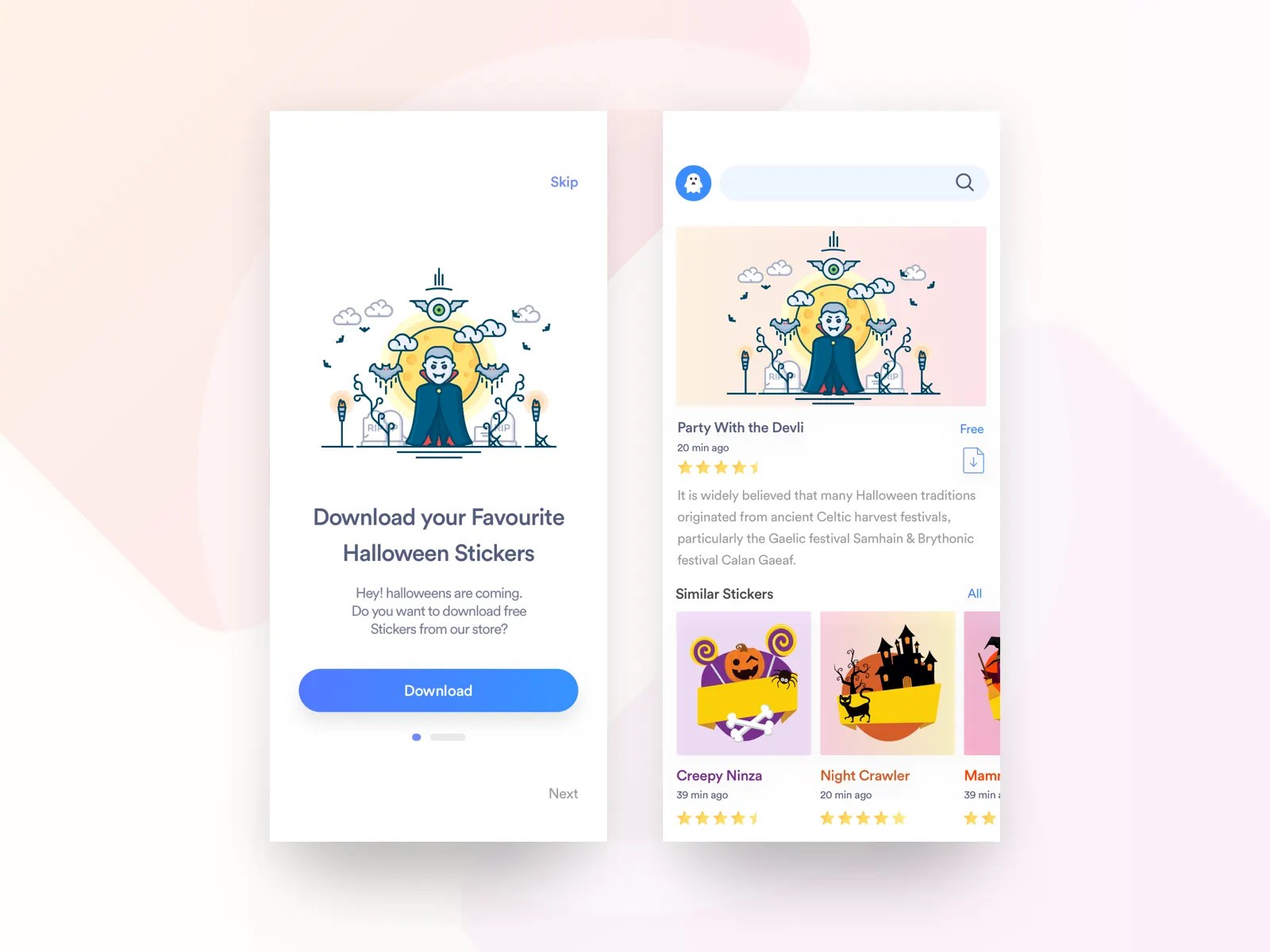 Sticker App UI by Syed Miraj for iSketch Studio on Dribbble