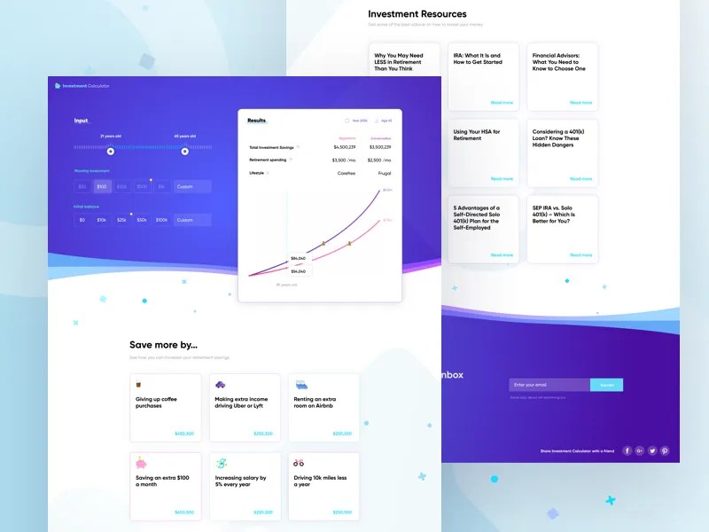 Investment Calculator by Caleb Barclay on Dribbble