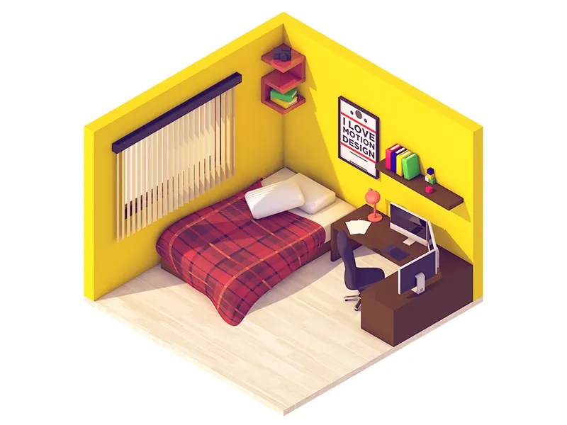 Isometric Room by Gustavo Henrique on Dribbble