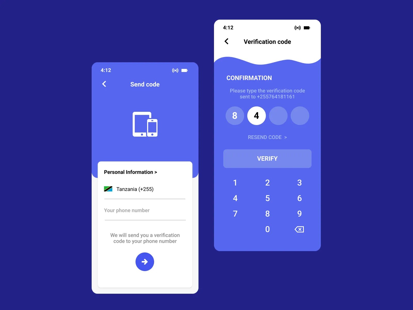 Mobile Application Verification Code by Heri Kaniugu on Dribbble