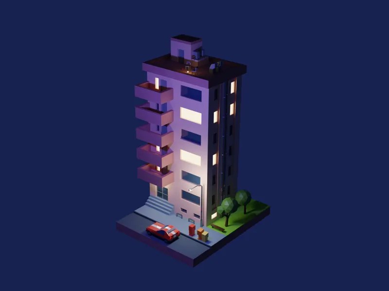 Low Poly Building by Pieter Heyman on Dribbble