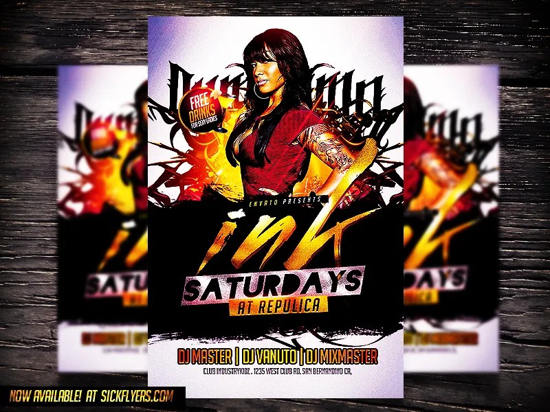 Tattoo Flyer Template PSD by Industrykidz on Dribbble