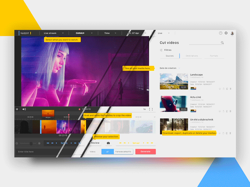 Yuzzit Video Editor by Fred for seriously on Dribbble