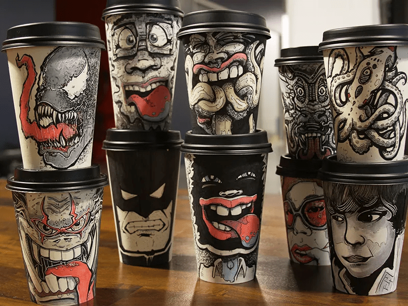 Coffee Cup Art by Miguel Cardona on Dribbble