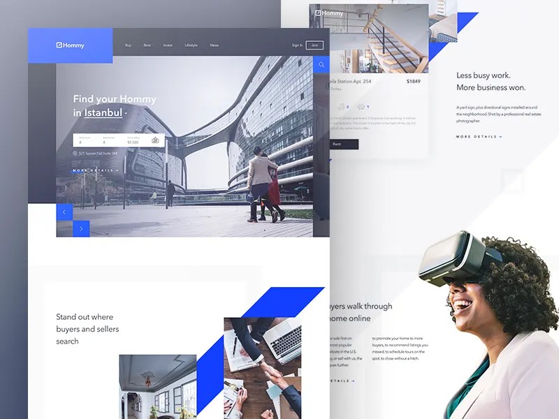 Hommy Real Estate Landing Page by Alper Tornaci on Dribbble