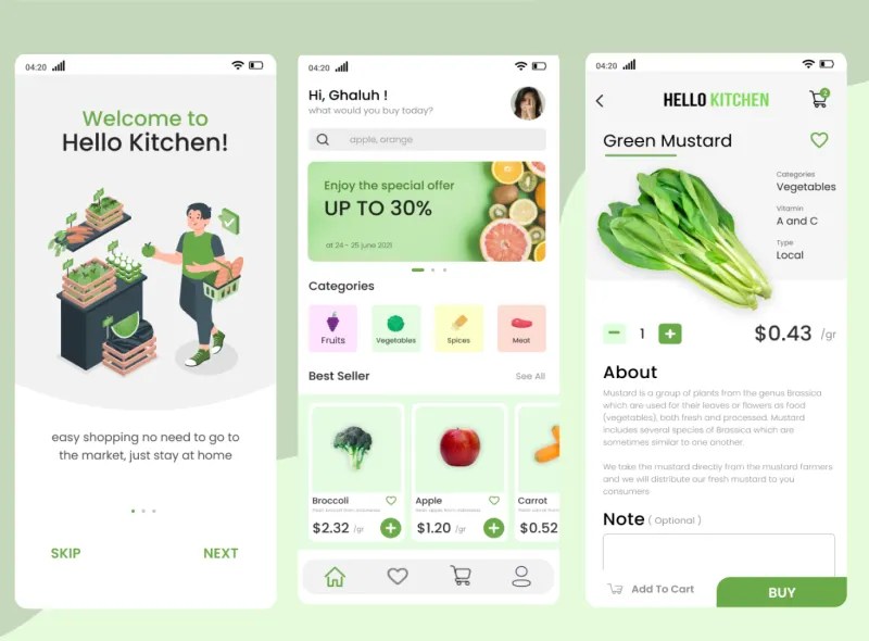 UI Design Kitchen ingredient Sales App by Ghaluh Wizard Anggoro on Dribbble