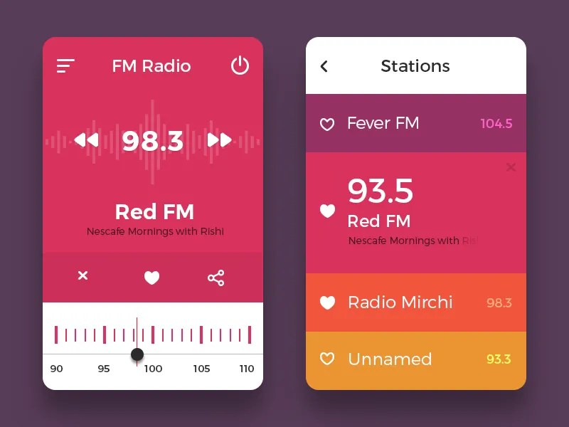 Radio UI Concept by vijay verma on Dribbble