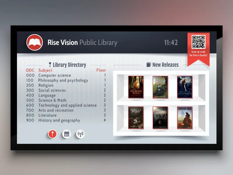 Library Template for Digital Signage by Mathew Meiers for Rise Vision