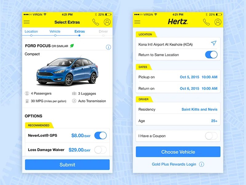 Hertz car rental by Ingvar Kong Kainoa 江映華 Dribbble Dribbble