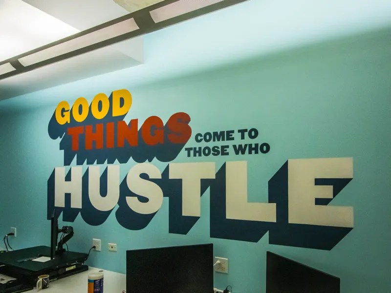 Sign painting typography mural by Right Way Signs of Chicago. by Right