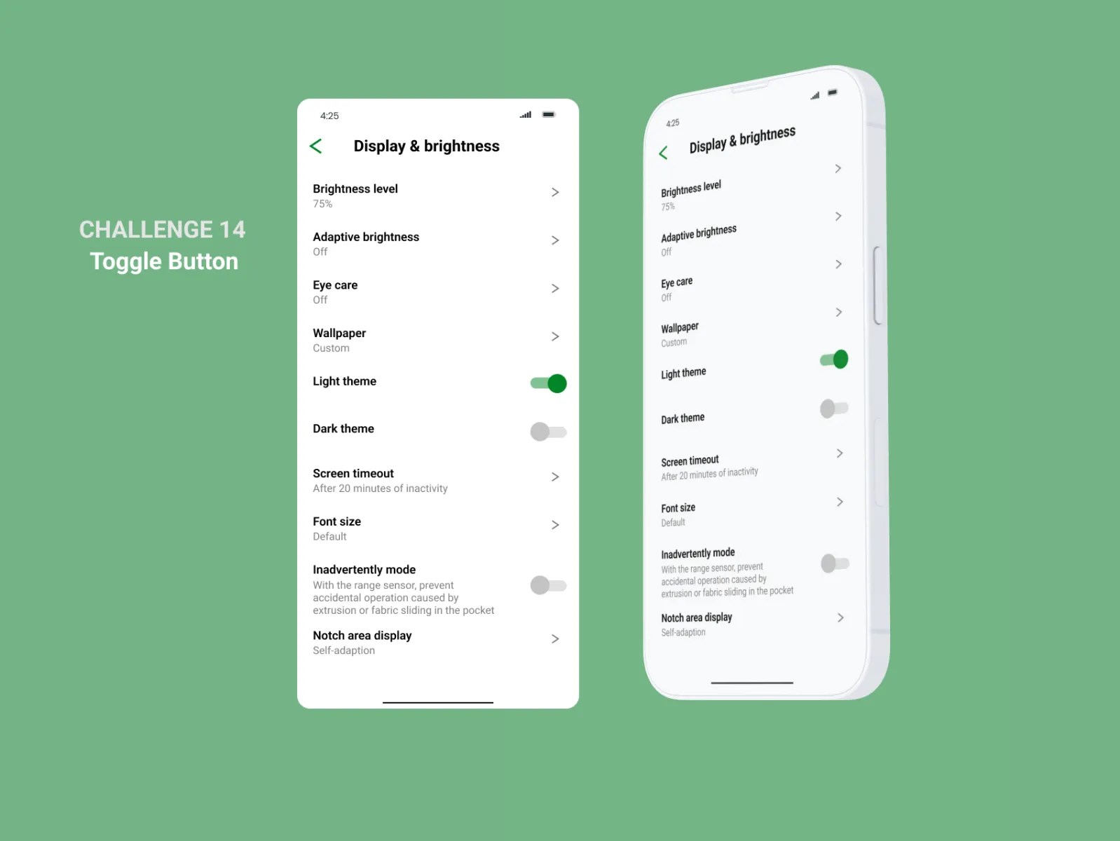 Challenge 14. Toggle button by Chijioke Uhegwu on Dribbble