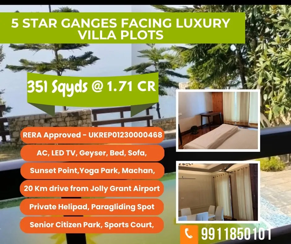 Ganges Facing Luxury Villa Plots in Rishikesh For Sale by THE GGS Group
