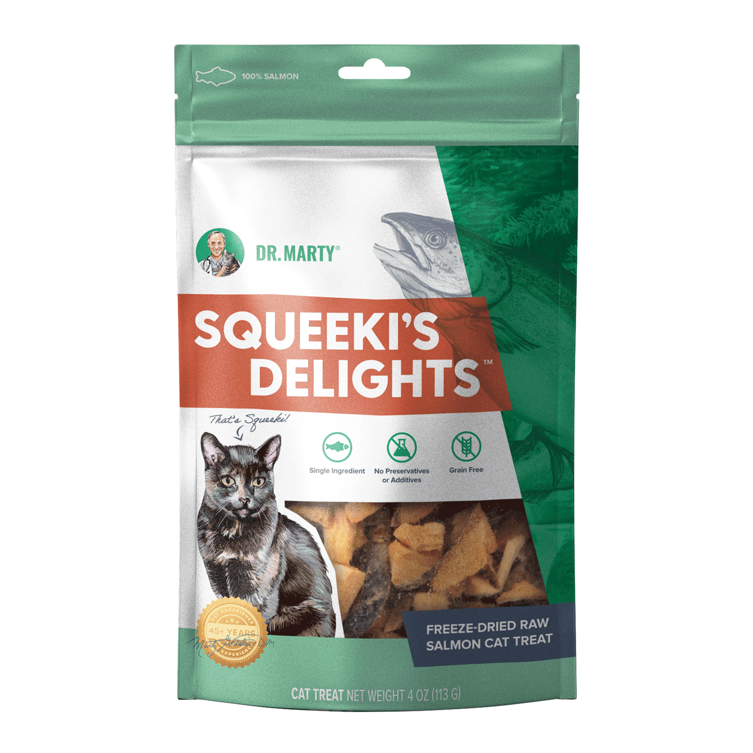 Squeeki’s Delights Raw Salmon Cat Treats Dr Marty Pets