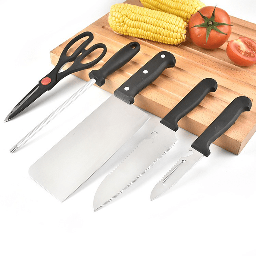 6pcs Wooden Kitchen Knife Set Dropify