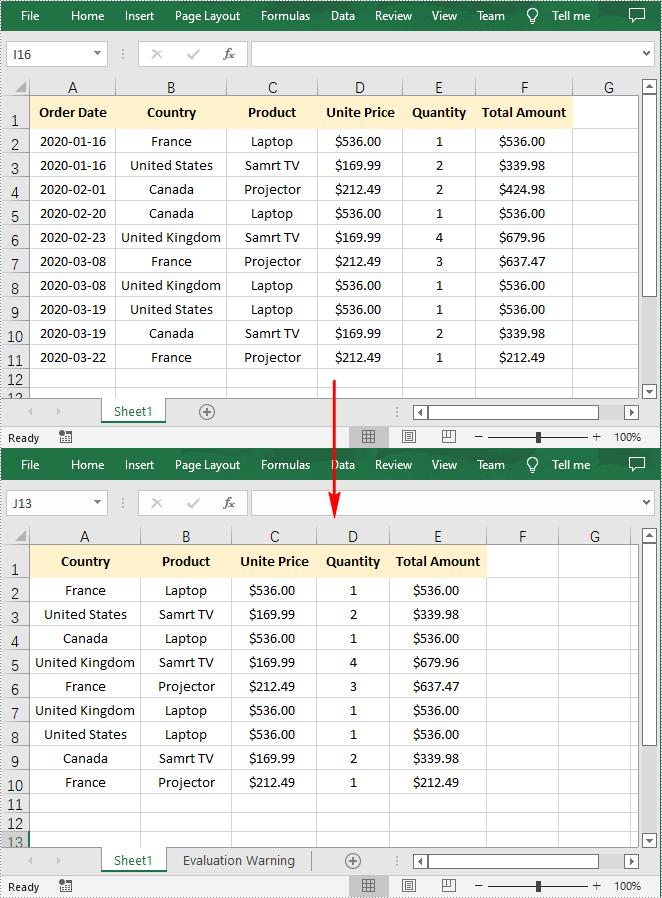 Java Insert or Delete Rows and Columns in Excel