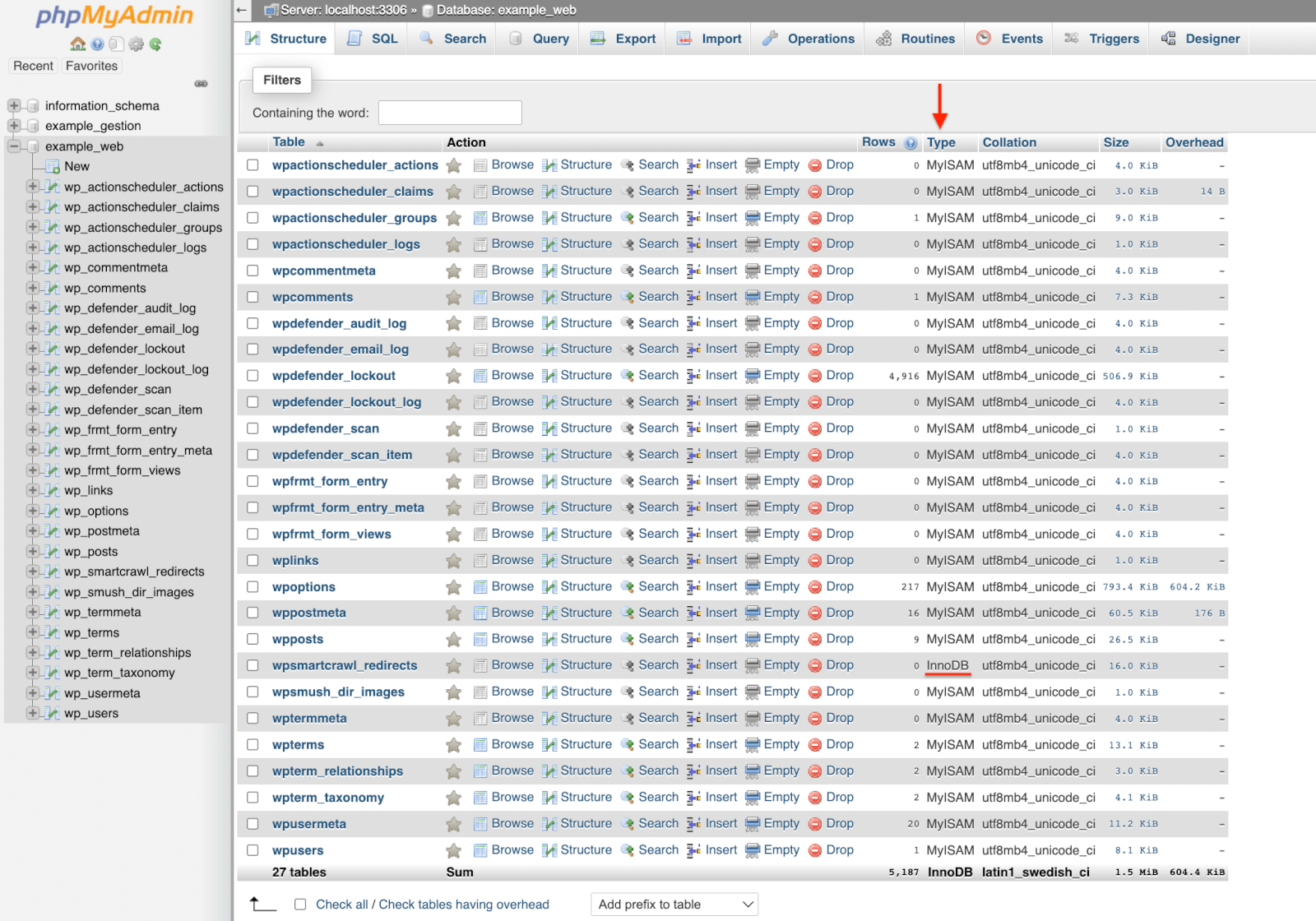 Convertir Tables MySQL MyISAM en InnoDB sans phpMyAdmin