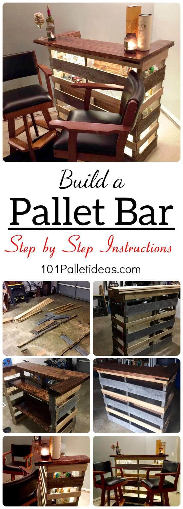 Build A Pallet Bar Step By Step Instructions Easy Pallet Ideas Pallet