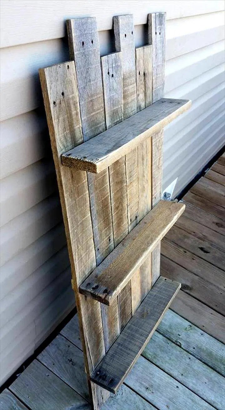 How To Build Pallet Shelves Vertical Pallet Shelves for Decorative Display Easy Pallet Ideas