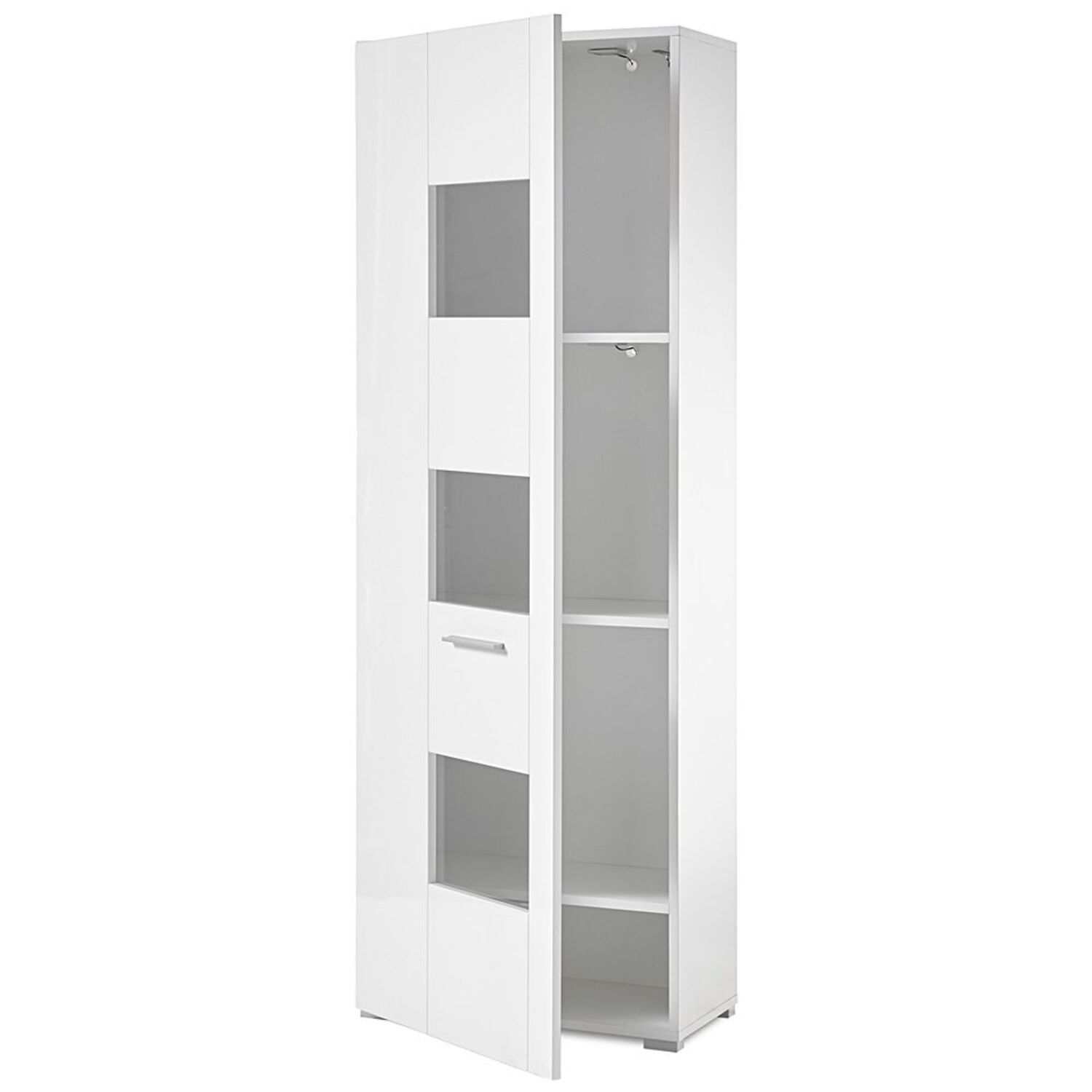Vitrine Vitrinenschrank Hochglanz weiß LED Wohnzimmer