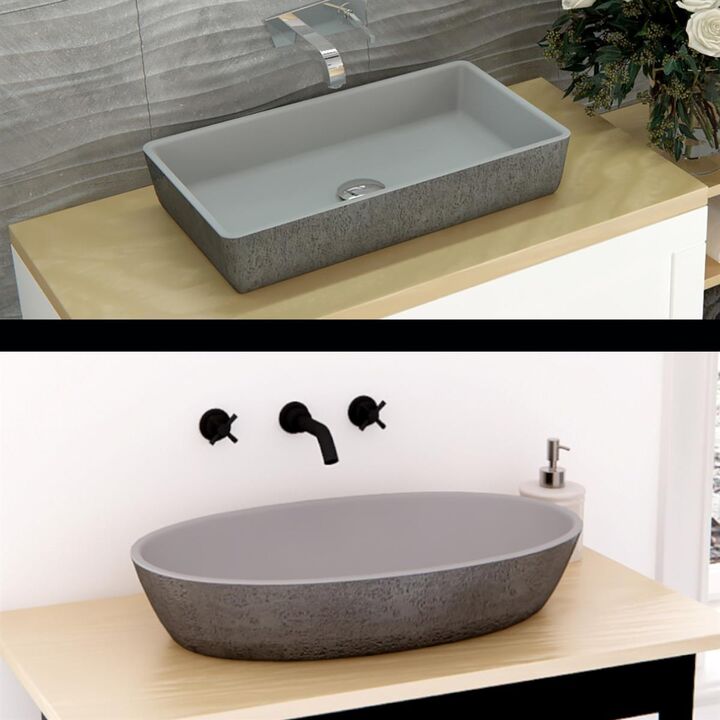 Aufsatzwaschbecken Waschtisch Waschbecken Mineralguss
