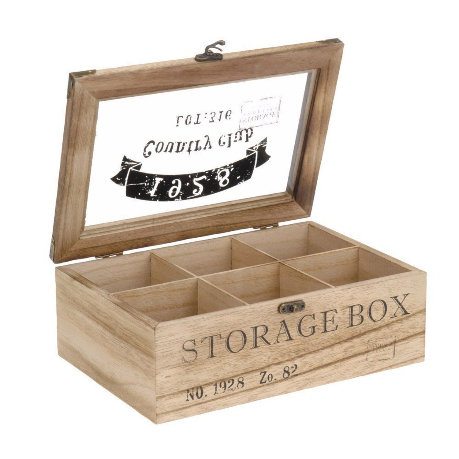 ToCi Teebox Holz 6 Fächer Teekiste Teedose Teebeutelbox Tee Dose Box