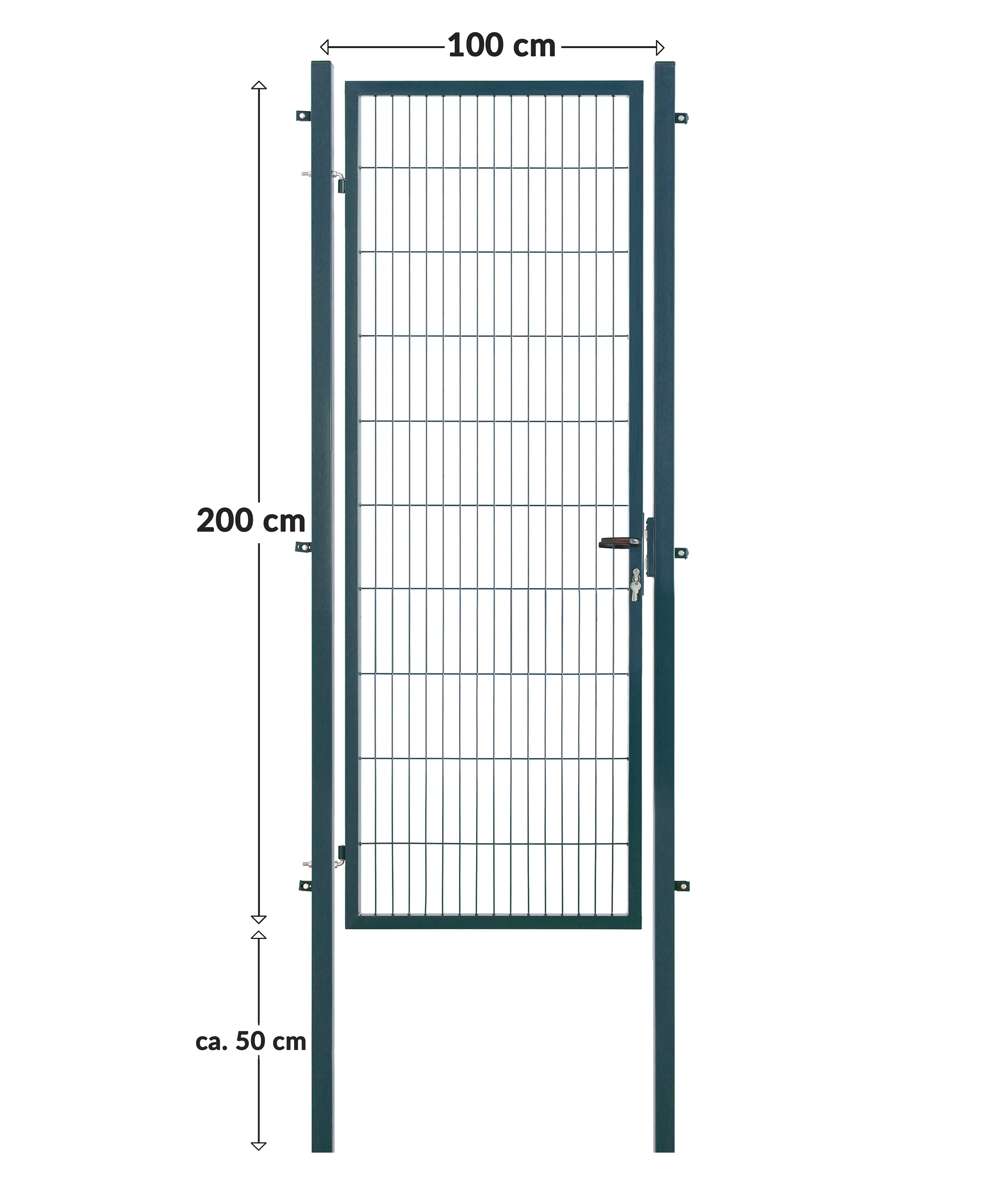 Gartentor, 1,00 m breit, inkl. Montagematerial für Stabmattenzaun