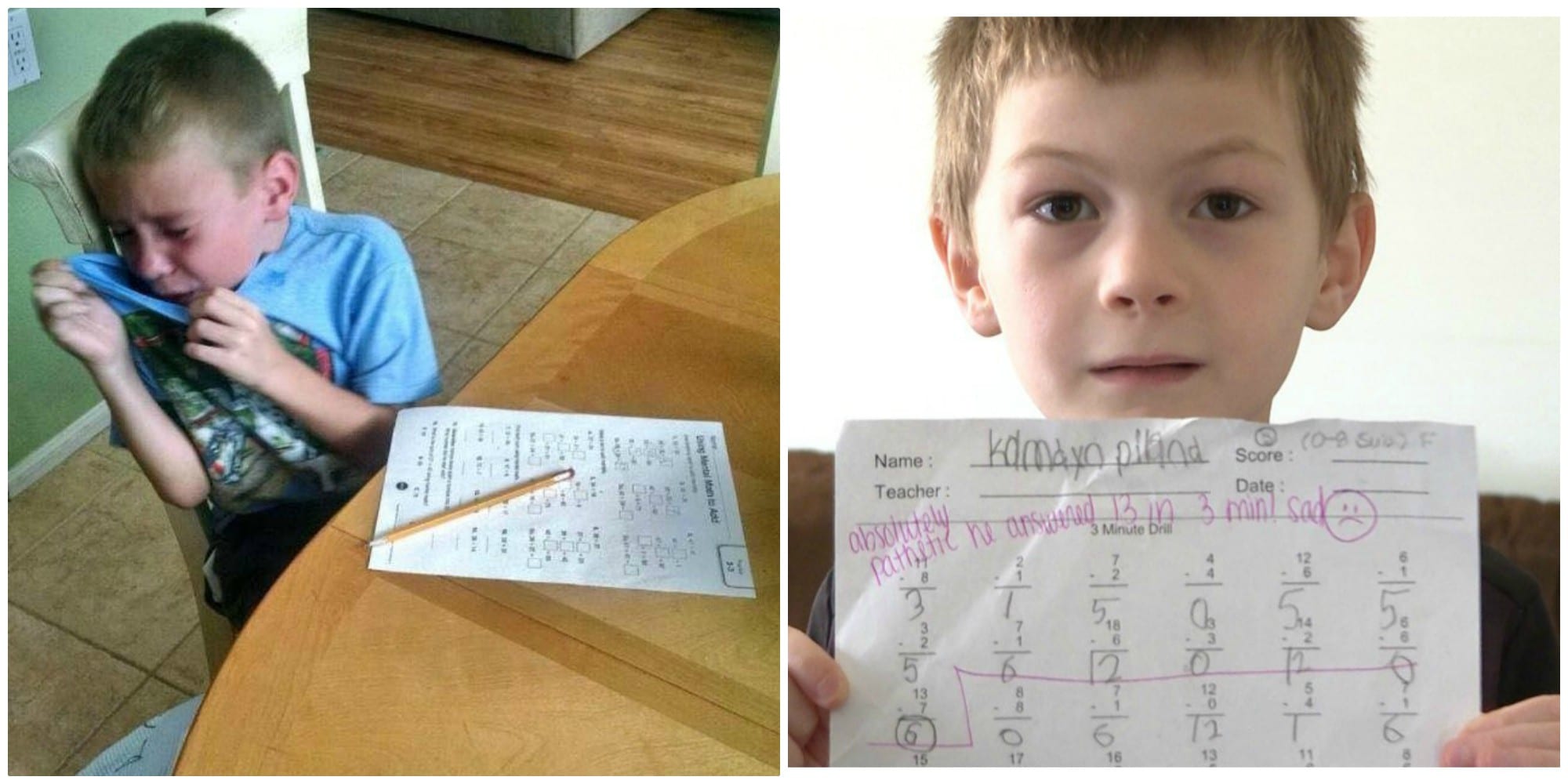 Teacher writes 'absolutely pathetic' on 7yearold's math paper