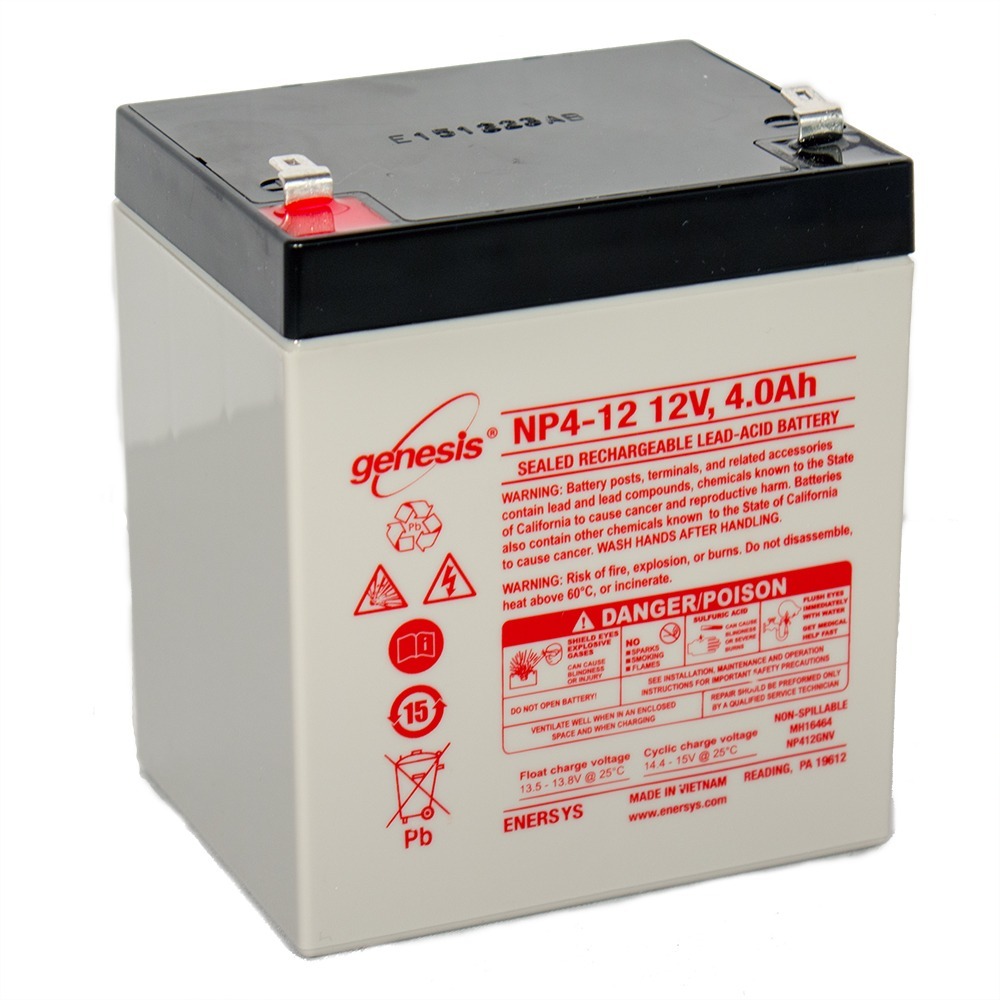 Genesis NP412 12 Volt 4 Amp Sealed Lead Acid Battery