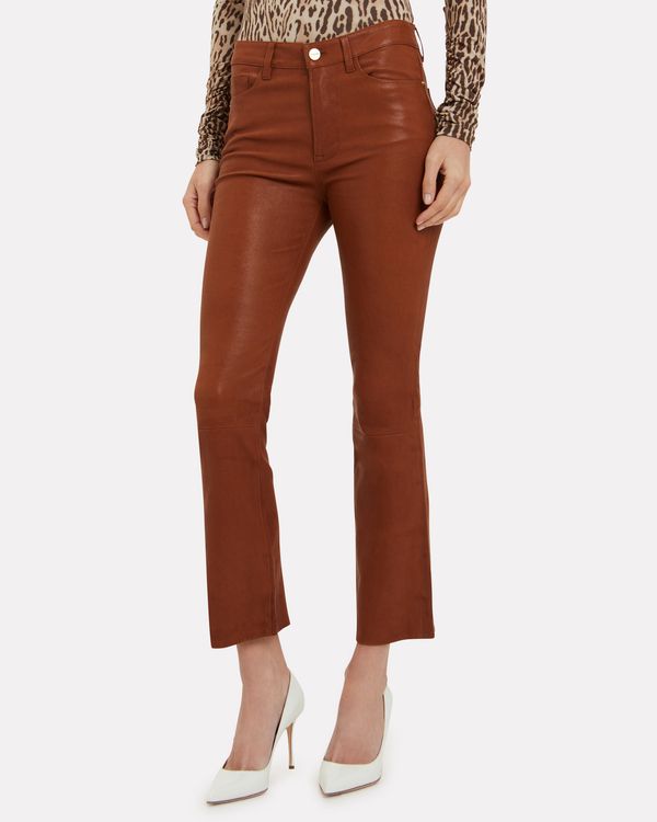 Le Crop Leather Pants, Brown eCosmetics All Major Brands Fast