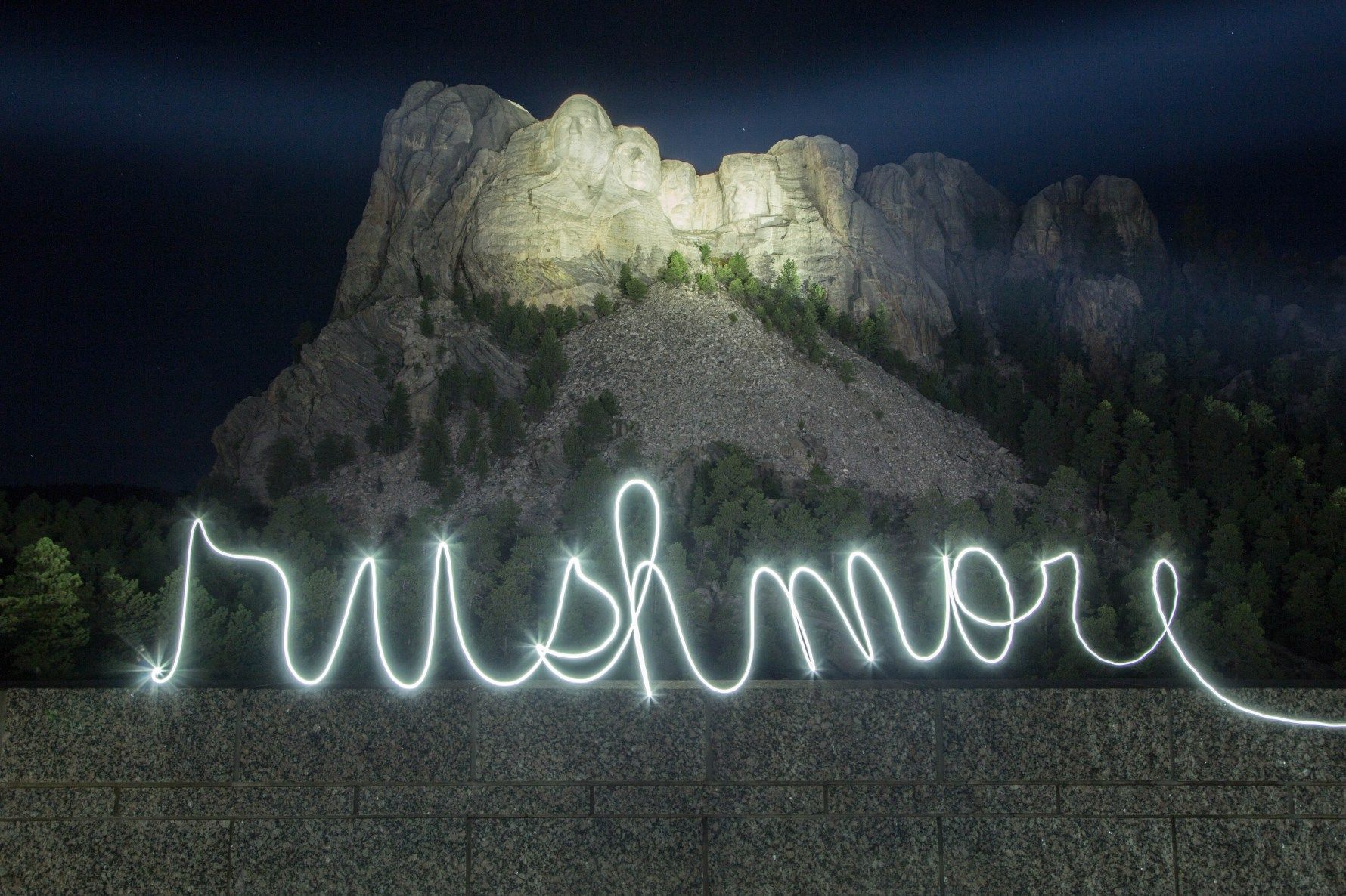 The Official Dedication And Evening Lighting Ceremony Of Mount Rushmore