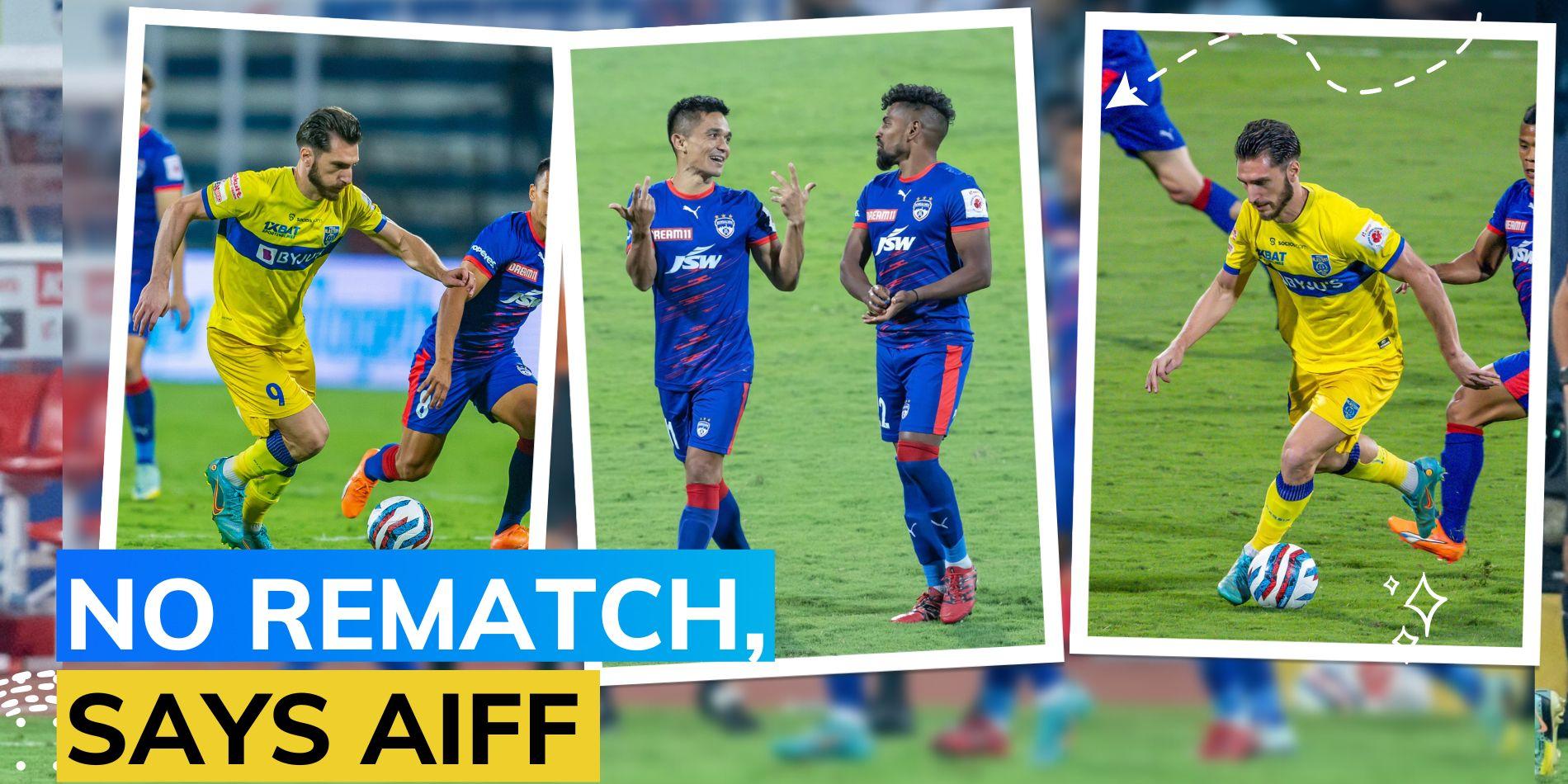 Kerala Blasters‘ protest against referee’s decision in controversial