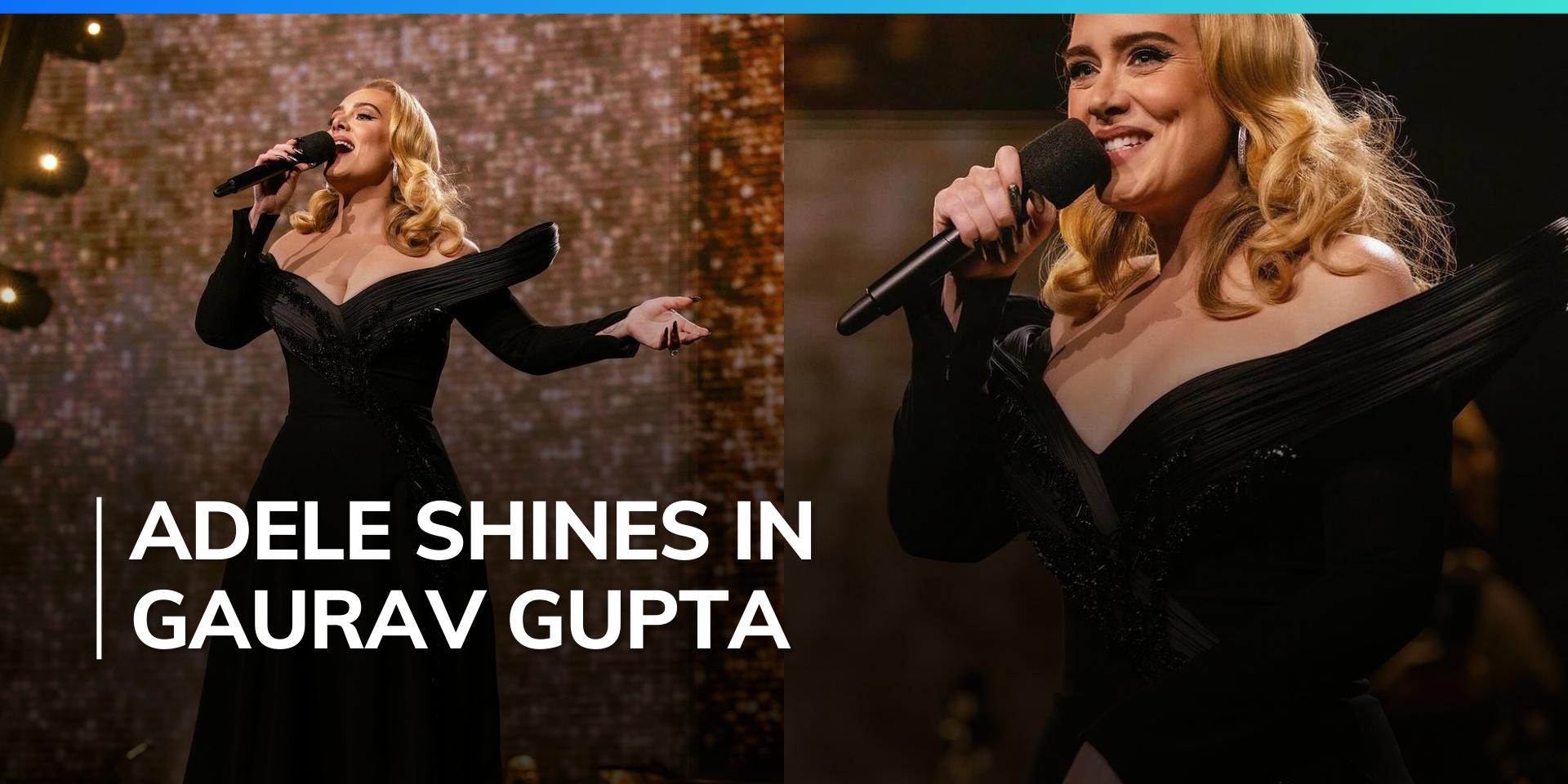 Adele shines in Gaurav Gupta gown made with 3,000 crystals at Los
