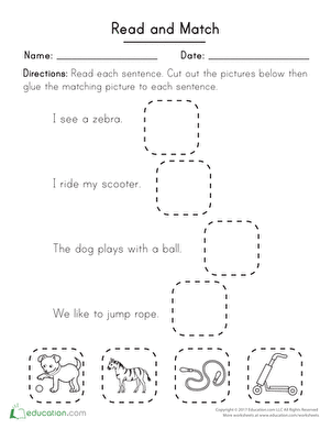 Read And Match 2 | Worksheet | Education.com