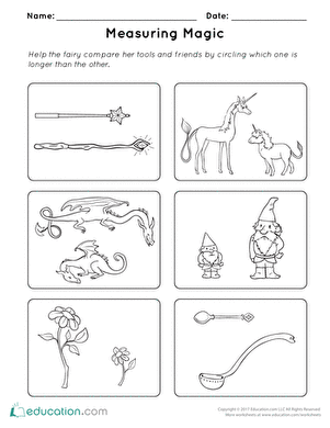Browse Printable Kindergarten Measurement Worksheets | Education.com