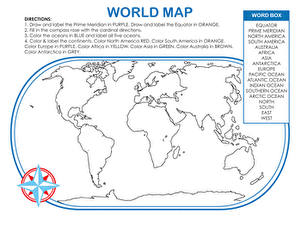 World Map Activity | Worksheet | Education.com