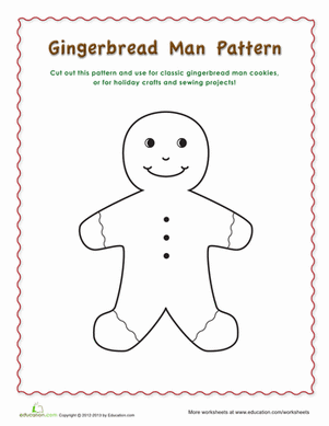 Gingerbread Man Pattern | Worksheet | Education.com