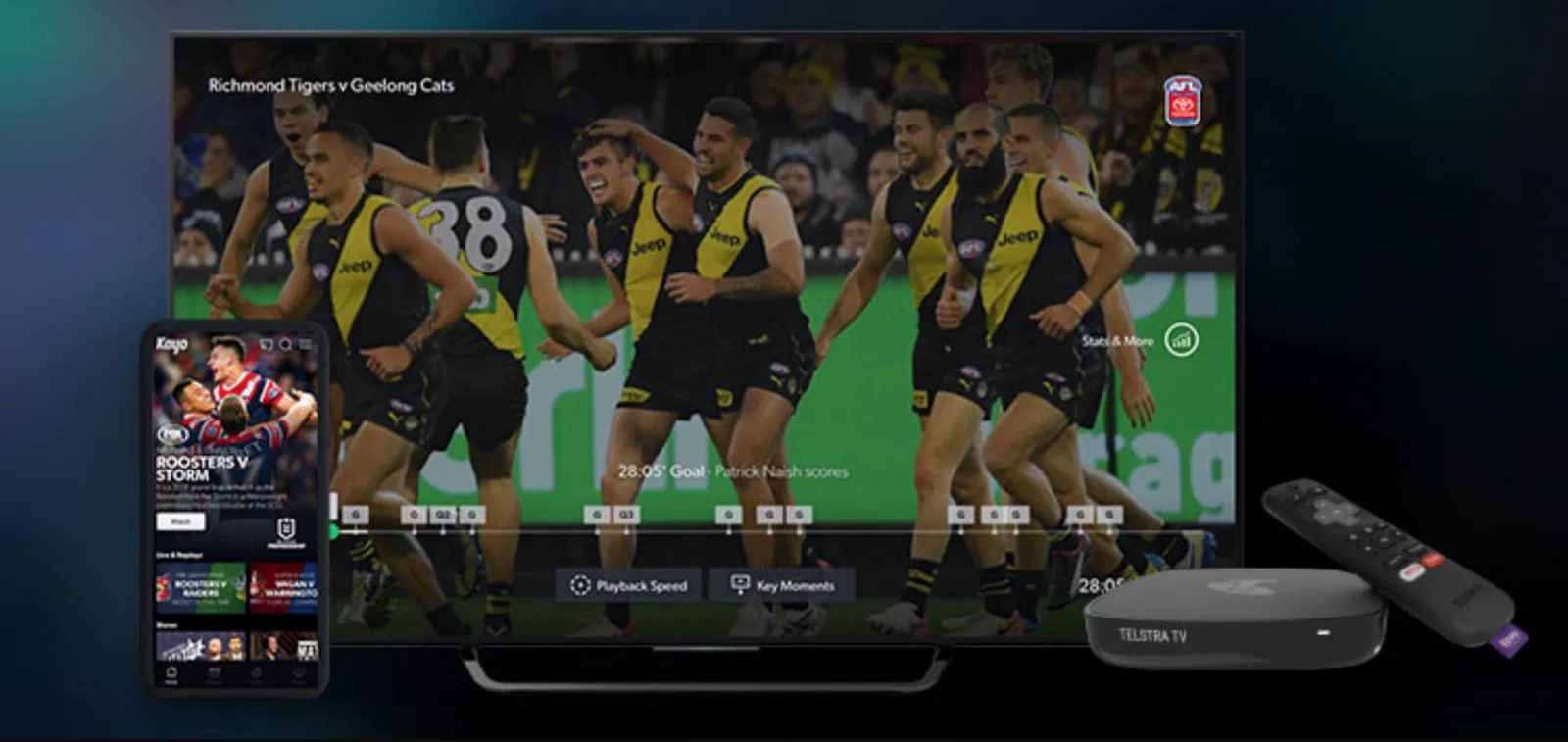 Telstra customers can now stream Kayo Sports from just 15 per month