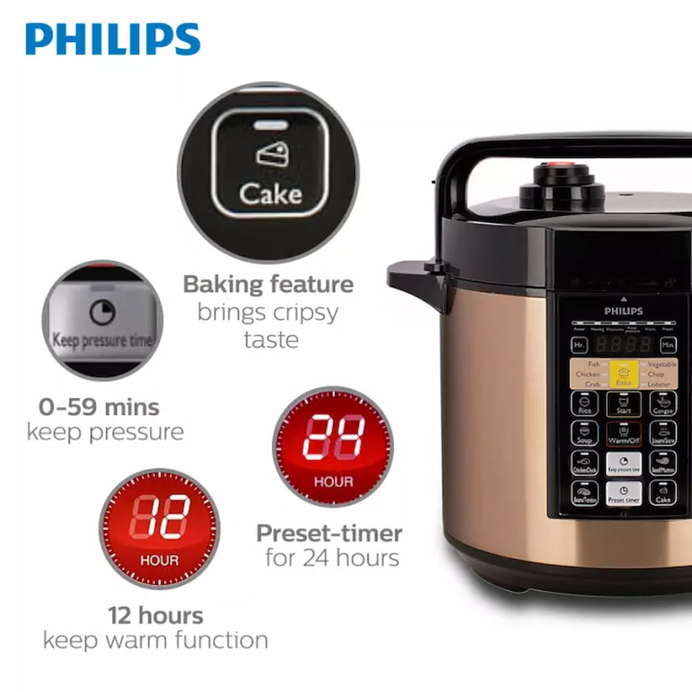 Philips HD2139/62 Viva Collection Electric Pressure Cooker (6L