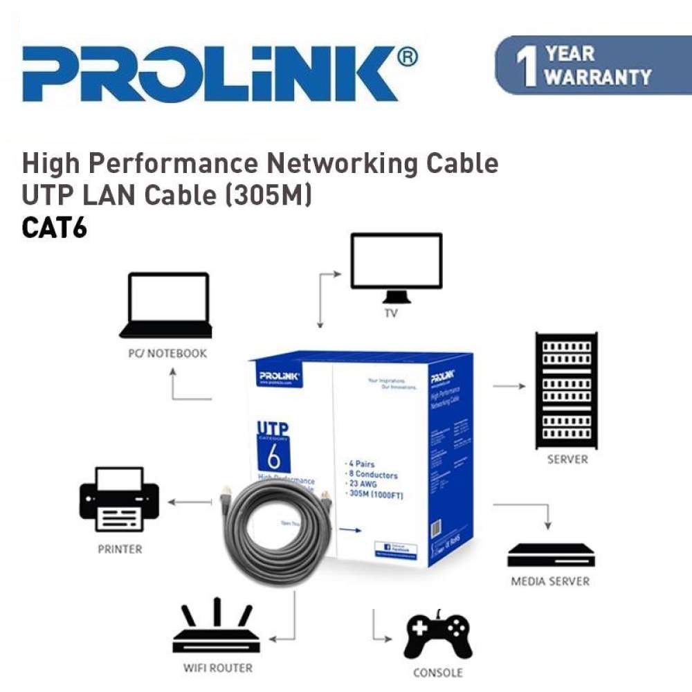 Prolink CAT6 UTP LAN Cable (305m) / Gigabit LAN Cable High