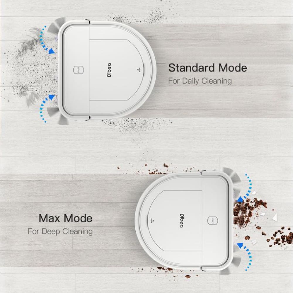 Dibea D500B Robotic Vacuum Cleaner for Hard Floors and Carpets, Works