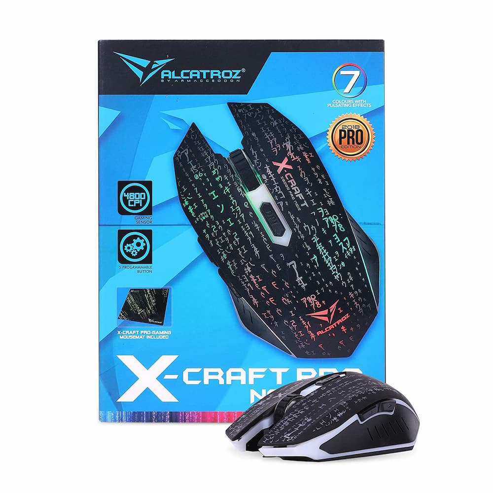 Alcatroz XCraft Pro NOIZ Z8000 SILENT 7 Color Gaming Mouse Online at